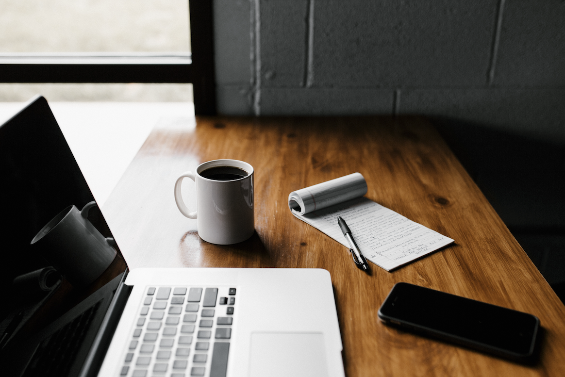 Desk with Laptop and Coffee