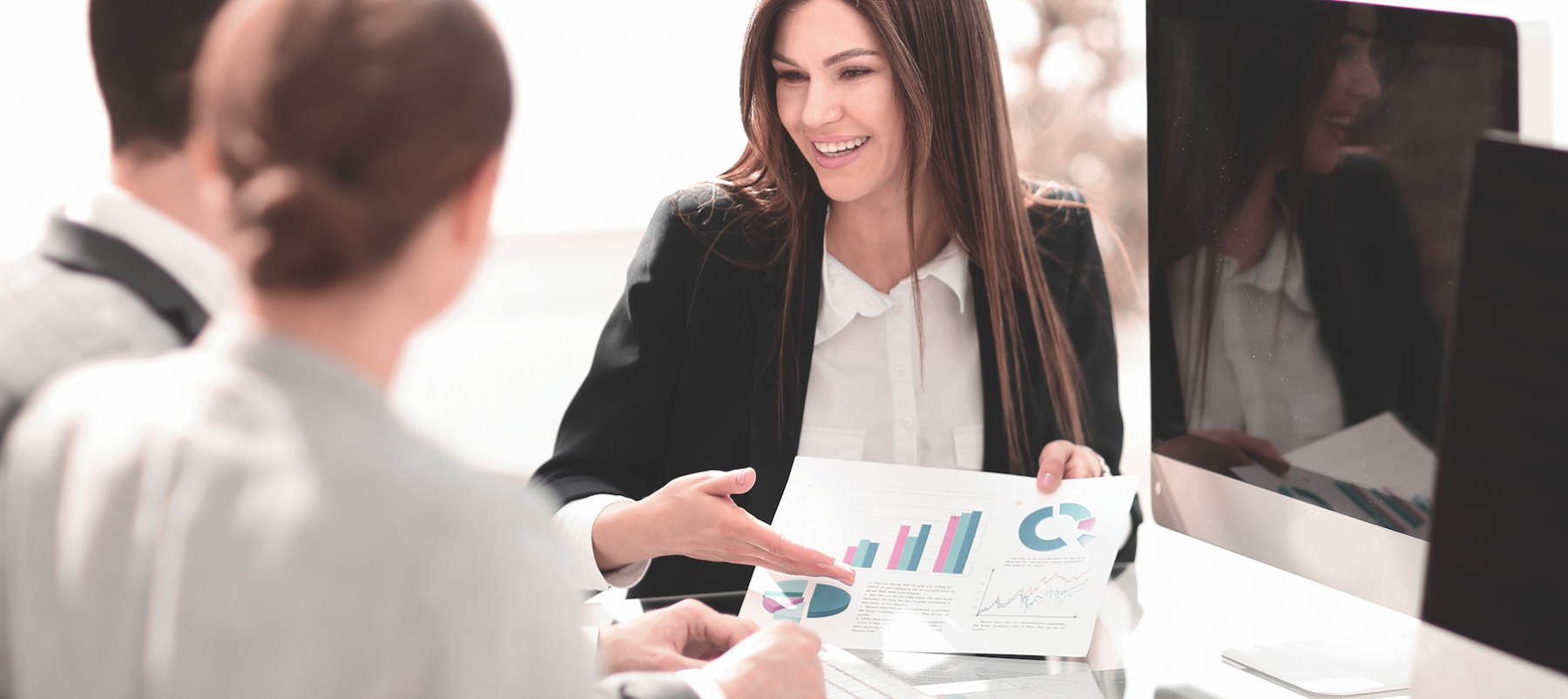 Woman Presenting Graphs