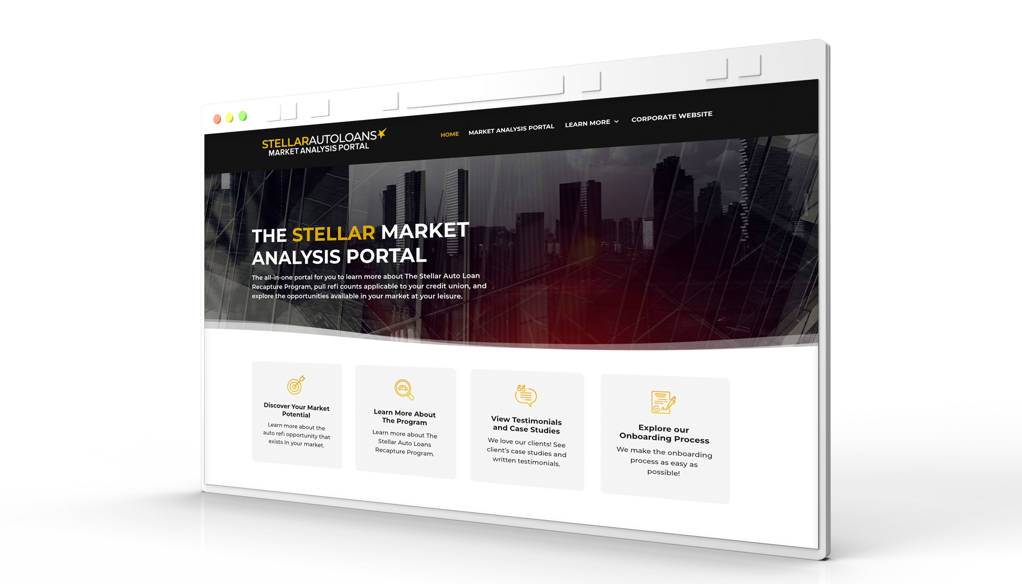 Market Analysis Portal Mockup