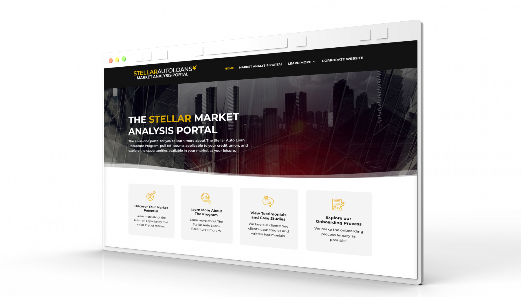 Market Analysis Portal Mockup