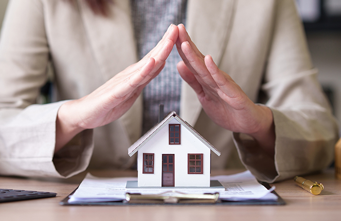 Woman's Hands Around a House